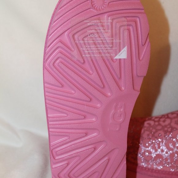 NIB UGG GIRL'S CLASSIC SHORT LEOPARD BOOTS PINK - Picture 7 of 9
